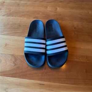 Adidas Black and White Slide Sandals
